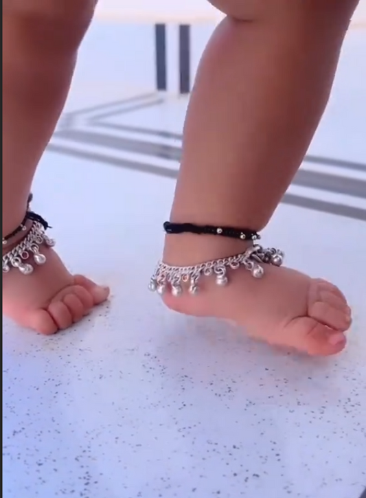Silver Baby anklet (pair)